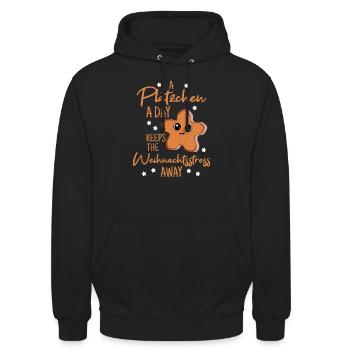 Weihnachtsbäckerei Plätzchen Advent Kekse Cookie - Unisex Hoodie - Schwarz - Vorne - Alina (178cm) & Michal (187cm)