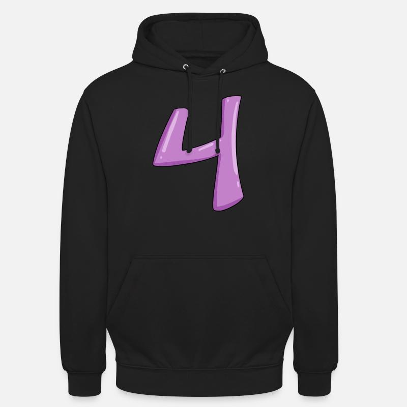 Numero 4 cifre numeriche - Felpa con cappuccio unisex - nero