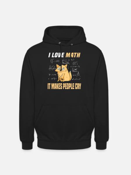 I love math cat kitten math genius math teacher - Unisex Hoodie - black