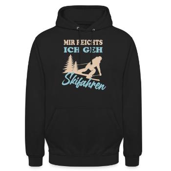 Mir Reichts ich geh Skifahren - Unisex Hoodie - Schwarz - Vorne - Alina (178cm) & Michal (187cm)