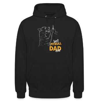 Best Pitbull Dad Ever - Unisex Hoodie - Schwarz - Vorne - Alina (178cm) & Michal (187cm)