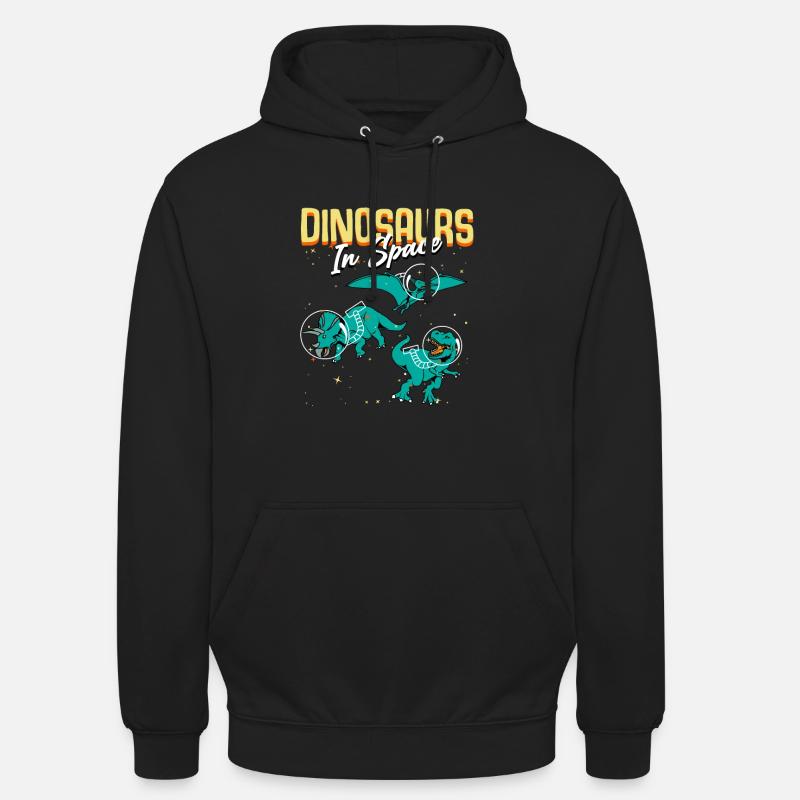 dinosaure dans l'espace - Sweat-shirt à capuche unisexe - noir