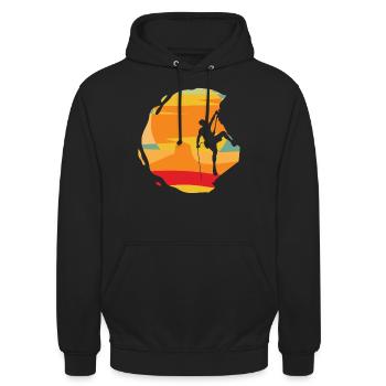 Felsklettern, Bergsteigen, Klettersport, Bouldern - Unisex Hoodie - Schwarz - Vorne - Alina (178cm) & Michal (187cm)