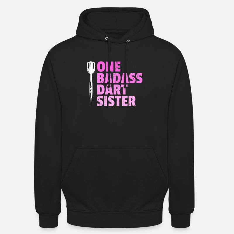 une soeur de fléchettes badass - Sweat-shirt à capuche unisexe - noir