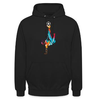 Freestyle soccer Fußball football - Unisex Hoodie - Schwarz - Vorne - Alina (178cm) & Michal (187cm)