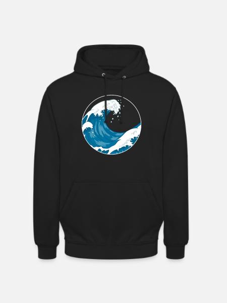 The Great Wave Before Kanagawa Hokusai Gift - Unisex Hoodie - black
