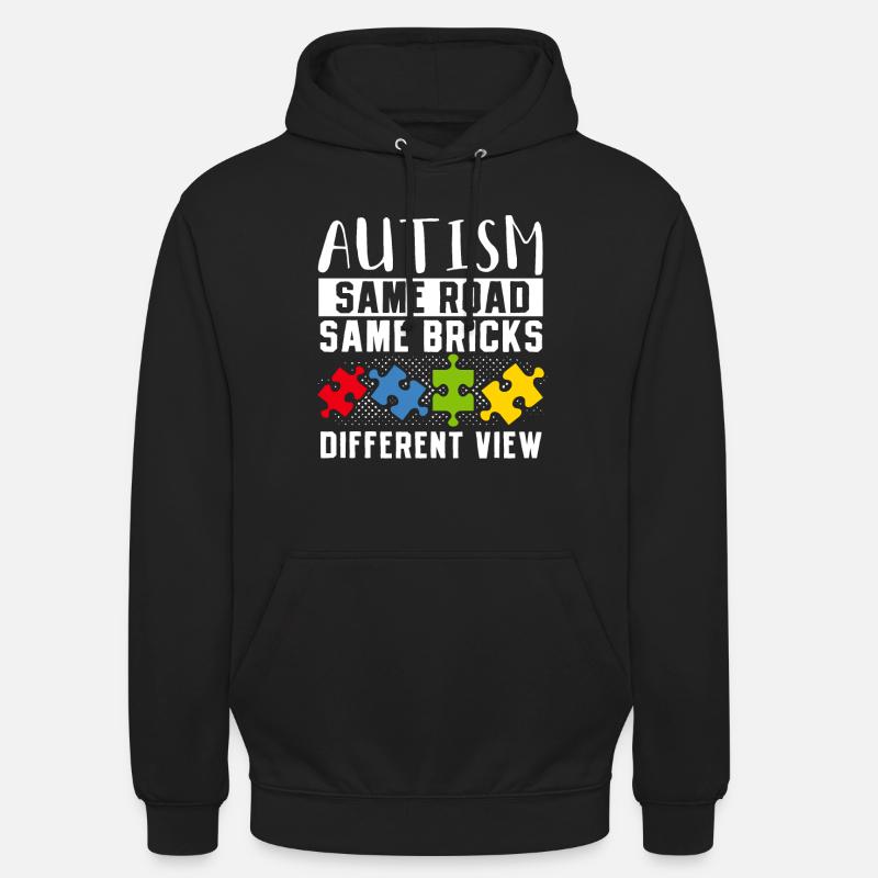 Autism Same Road Same Bricks - Unisex Hoodie - Schwarz