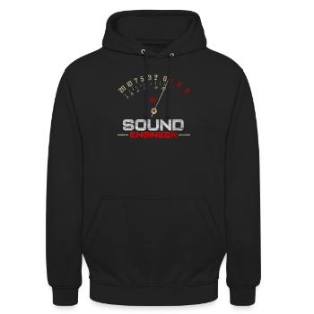 Sound Engineer VU Meter - Sound Engineer Sound Engineering - Unisex Hoodie - black - Front - Alina (178cm) & Michal (187cm)