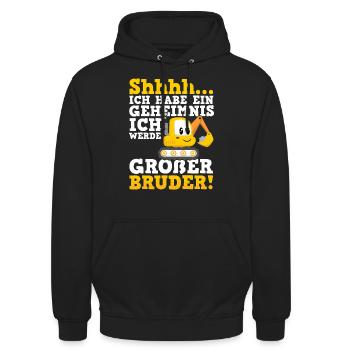 Großer Bruder Bagger - Unisex Hoodie - Schwarz - Vorne - Alina (178cm) & Michal (187cm)