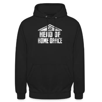 Home Office - Unisex Hoodie - Schwarz - Vorne - Alina (178cm) & Michal (187cm)