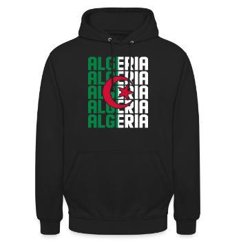 Algérie - Sweat-shirt à capuche unisexe - noir - Devant - Alina (178cm) & Michal (187cm)