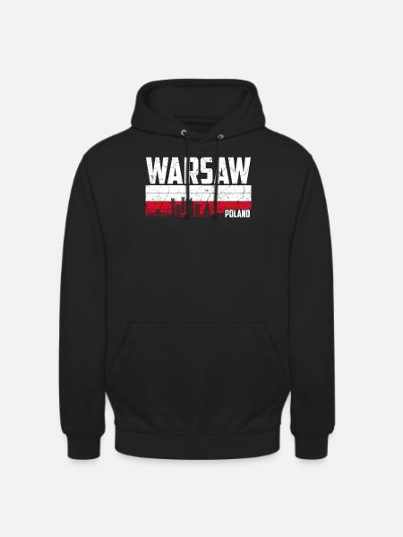 Varsovie Pologne - Sweat-shirt à capuche unisexe - noir