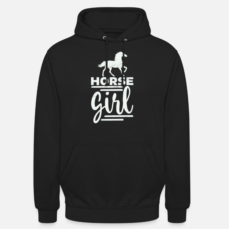 Pferd Mädchen - Unisex Hoodie - Schwarz