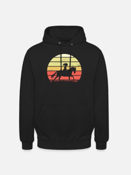 Rétro fille cheval - Sweat-shirt à capuche unisexe - noir