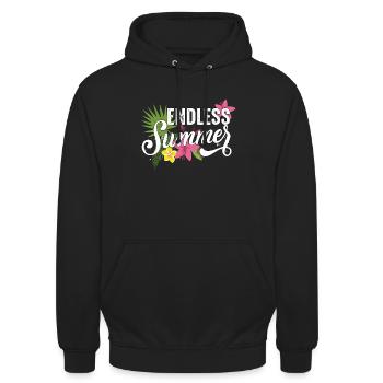 Endless Summer Summer Vacances Mer Plage Sable - Sweat-shirt à capuche unisexe - noir - Devant - Alina (178cm) & Michal (187cm)
