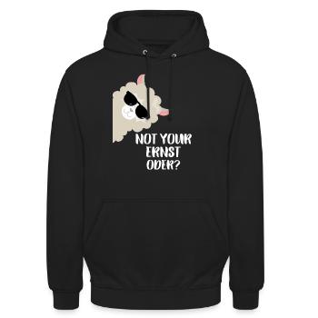 Nicht dein Ernst Not your Ernst- Süßes Lama Alpaka - Unisex Hoodie - Schwarz - Vorne - Alina (178cm) & Michal (187cm)