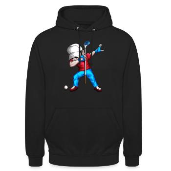 Dabbing Golfer Golfspieler Golfball Golfverein Fan - Unisex Hoodie - Schwarz - Vorne - Alina (178cm) & Michal (187cm)