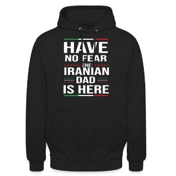 Iraner Vater Iran Perserreich - Unisex Hoodie - Schwarz - Vorne - Alina (178cm) & Michal (187cm)