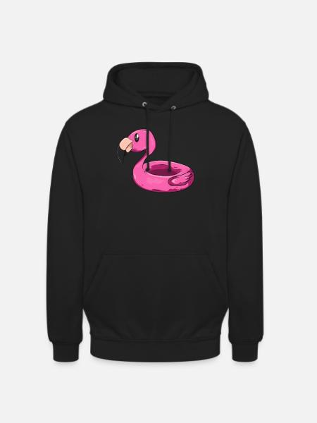 Flamingo Schwimmring - Sweat-shirt à capuche unisexe - noir