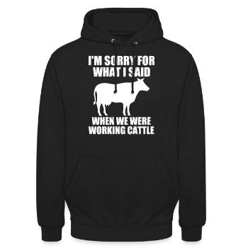 Geschenkideen Für Viehzüchter - Unisex Hoodie - Schwarz - Vorne - Alina (178cm) & Michal (187cm)