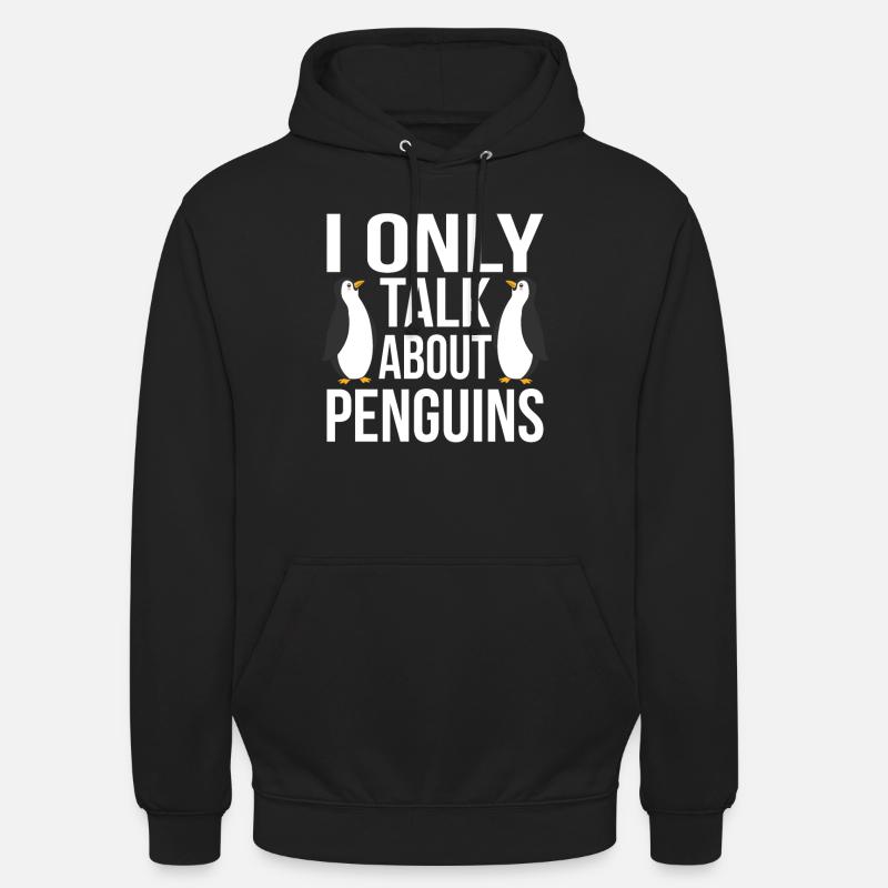 Pingouin - Sweat-shirt à capuche unisexe - noir
