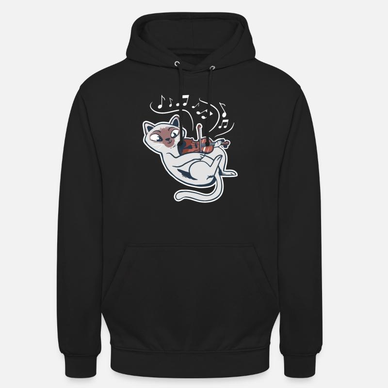 Doux chat joue violon violon - Sweat-shirt à capuche unisexe - noir