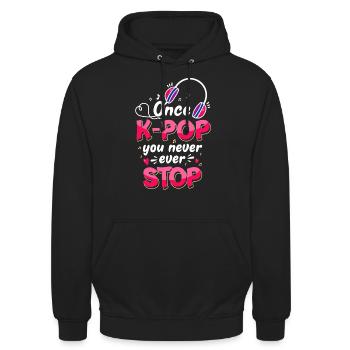 K-pop - Unisex Hoodie - black - Front - Alina (178cm) & Michal (187cm)