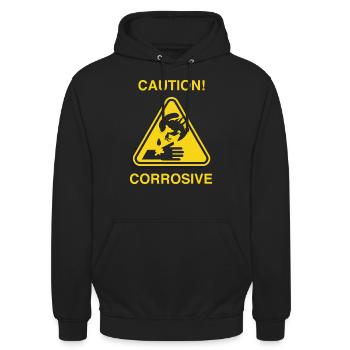 Vorsicht! - Korrosionsbeständige Xenomorphe - Unisex Hoodie - Schwarz - Vorne - Alina (178cm) & Michal (187cm)