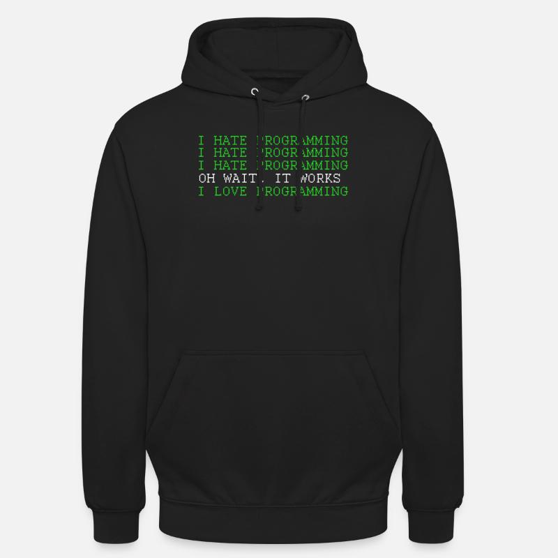 I Love Programming Funny Programer Software Develo Sweat-shirt à capuche unisexe