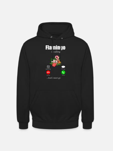 Flamingo - Sweat-shirt à capuche unisexe - noir