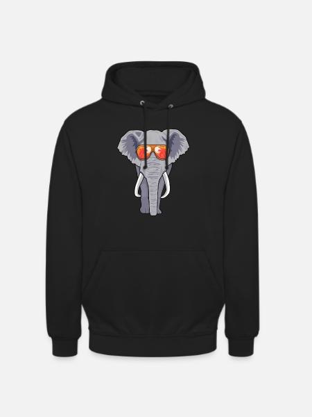 Elephant sunglasses summer - Unisex Hoodie - black