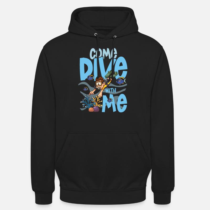 VENEZ PLONGER AVEC MOI - plongée - Sweat-shirt à capuche unisexe - noir