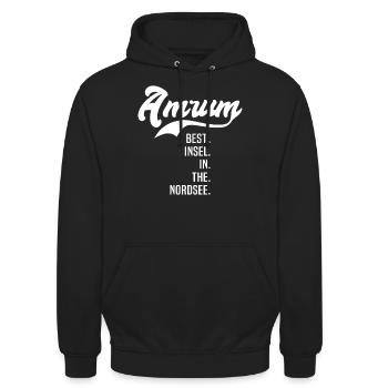 Amrum Beste Insel Sprüche - Unisex Hoodie - Schwarz - Vorne - Alina (178cm) & Michal (187cm)