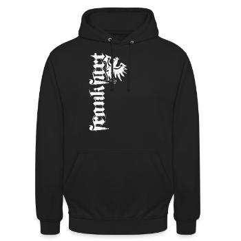 Frankfurt Frankfurter Jungs Fußball Fan Fußballfan - Unisex Hoodie - Schwarz - Vorne - Alina (178cm) & Michal (187cm)