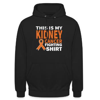Cancer du rein Cancer du rein Survie Chimio - Sweat-shirt à capuche unisexe - noir - Devant - Alina (178cm) & Michal (187cm)