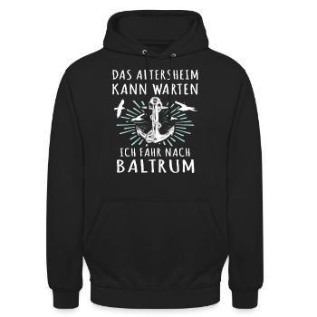 Baltrum Nordseeküste Nordsee Souvenir - Unisex Hoodie - Schwarz - Vorne - Alina (178cm) & Michal (187cm)