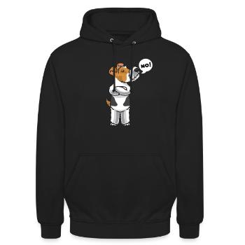 Sturer Foxterrier Hund lustig Drahthaar - Unisex Hoodie - Schwarz - Vorne - Alina (178cm) & Michal (187cm)