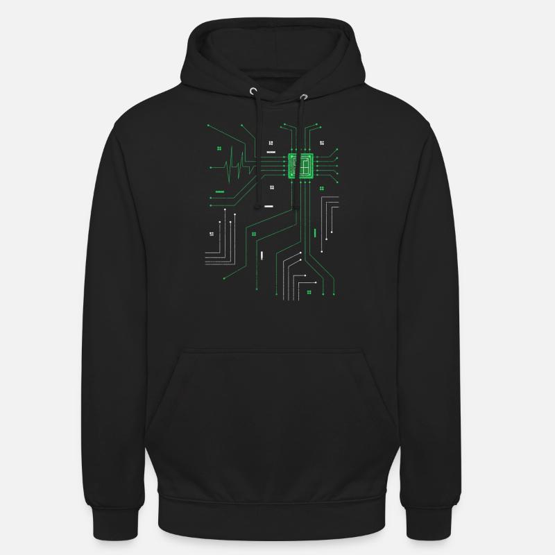 Admin Computer Herz Informatiker - Unisex Hoodie - Schwarz