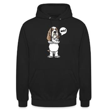 Sturer Petit Basset Griffon Vendéen chien - Sweat-shirt à capuche unisexe - noir - Devant - Alina (178cm) & Michal (187cm)