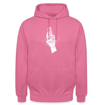 Harmonica Blues Mouth Organ Acoustic Instrument - Unisex Hoodie - pink - Front - Alina (178cm) & Michal (187cm)