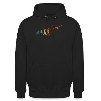 Planeur Evolution Rétro Pilote - Sweat-shirt à capuche unisexe - noir - Devant - Alina (178cm) & Michal (187cm)