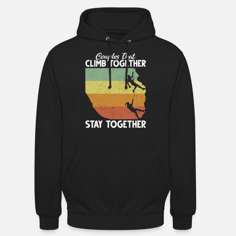 Rock Climbing Climber Retro - Unisex Hoodie - Schwarz