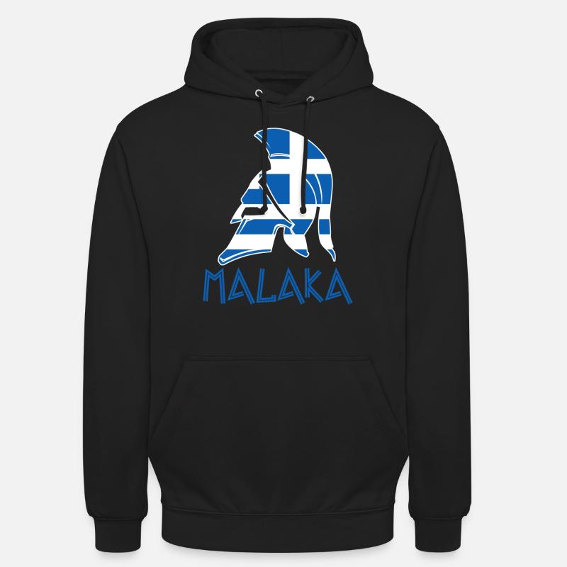 Malaka Grece Grece Drapeau Grec - Sweat-shirt à capuche unisexe - noir