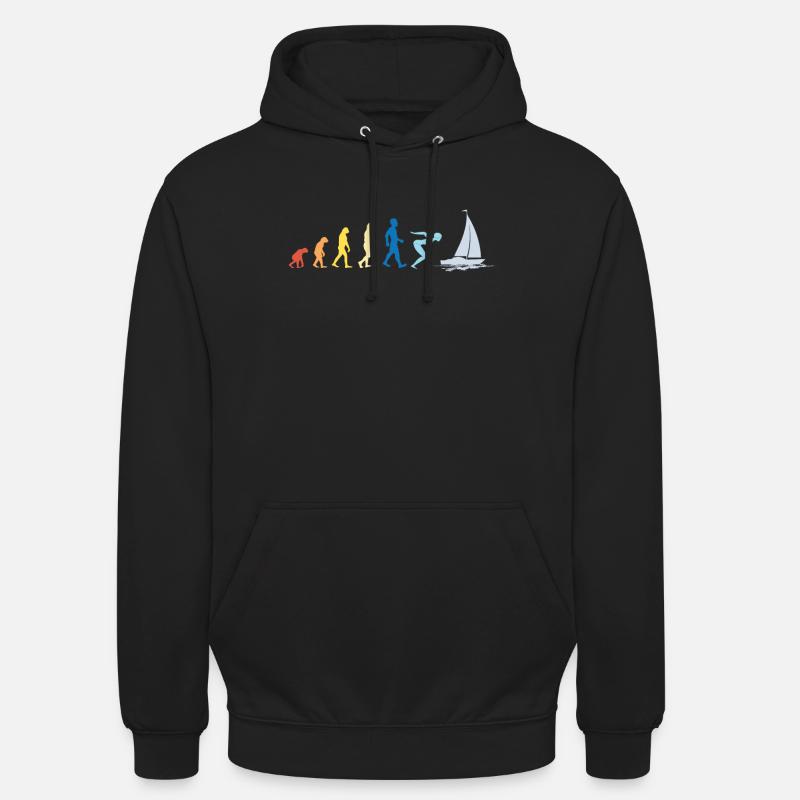 Sailing Sailboat Evolution - Sweat-shirt à capuche unisexe - noir