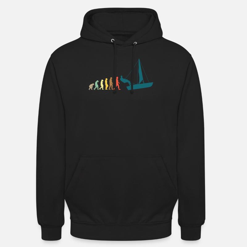Sailing Sailboat Evolution - Sweat-shirt à capuche unisexe - noir