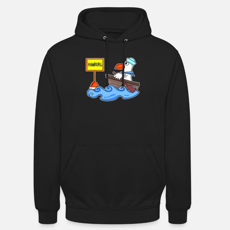 Hamburg Möwe Boot - Unisex Hoodie - Schwarz
