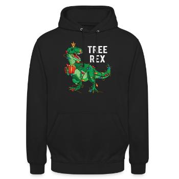 Tree Rex - Unisex Hoodie - Schwarz - Vorne - Alina (178cm) & Michal (187cm)