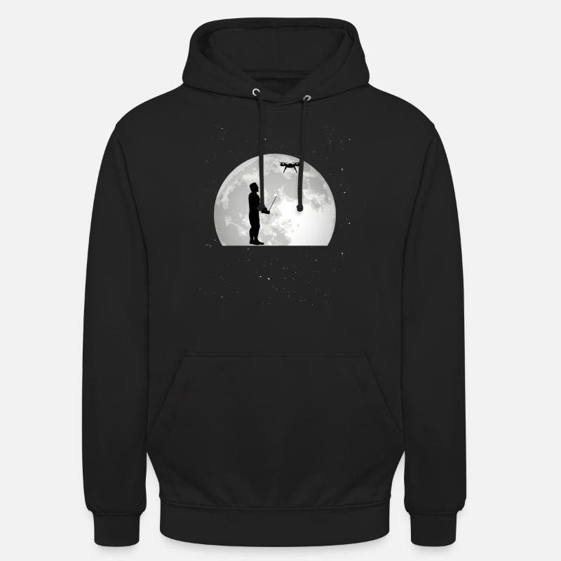 Drone Lune Pilote de drones Quadrocopter - Sweat-shirt à capuche unisexe - noir