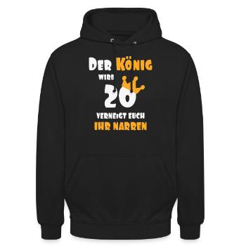 20. Geburtstag 20 - Unisex Hoodie - Schwarz - Vorne - Alina (178cm) & Michal (187cm)