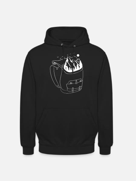 Hiker Landscape Backpack Hiking - Unisex Hoodie - black